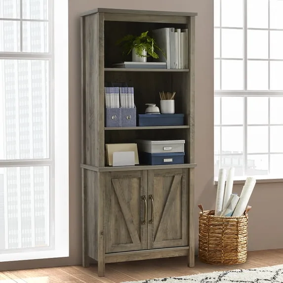 Modern Farmhouse Bookcase with Doors