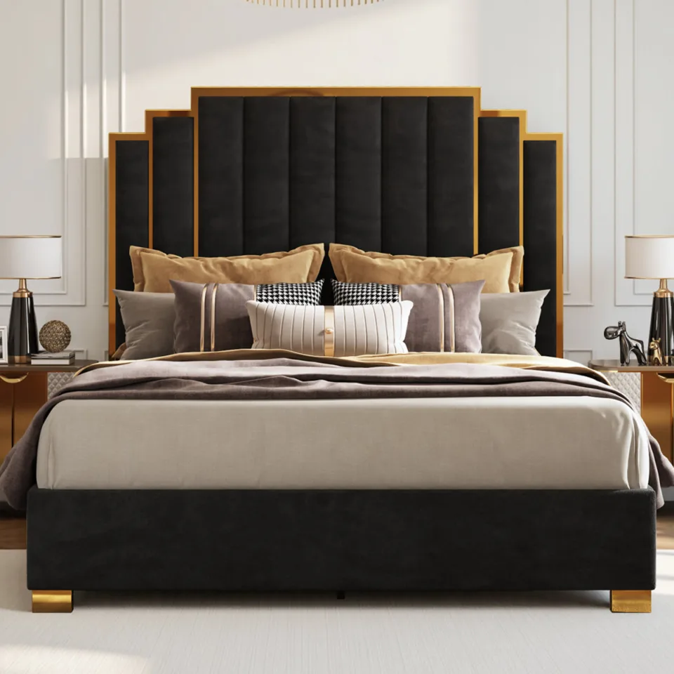 Upholstered King Platform Bed