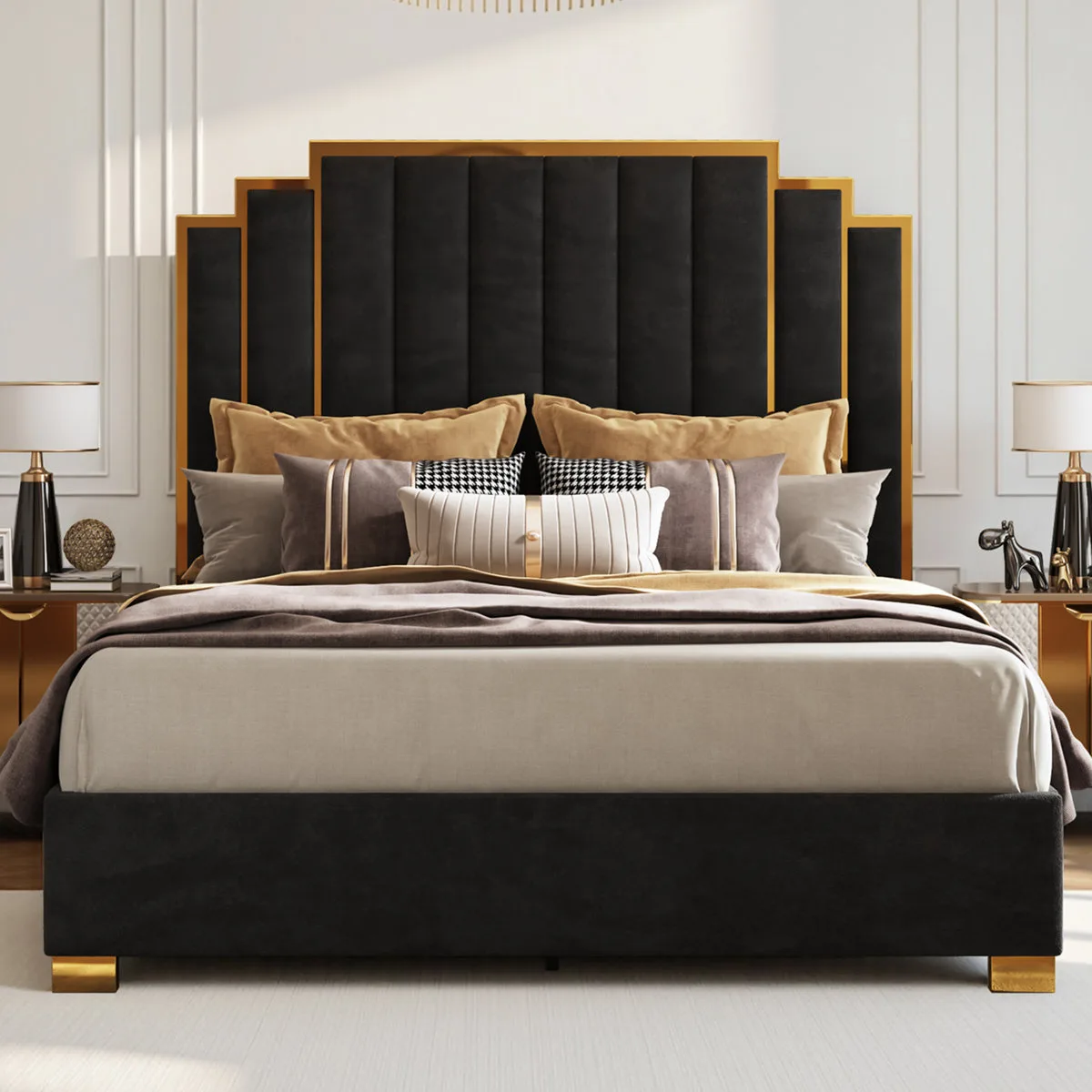 Upholstered King Platform Bed