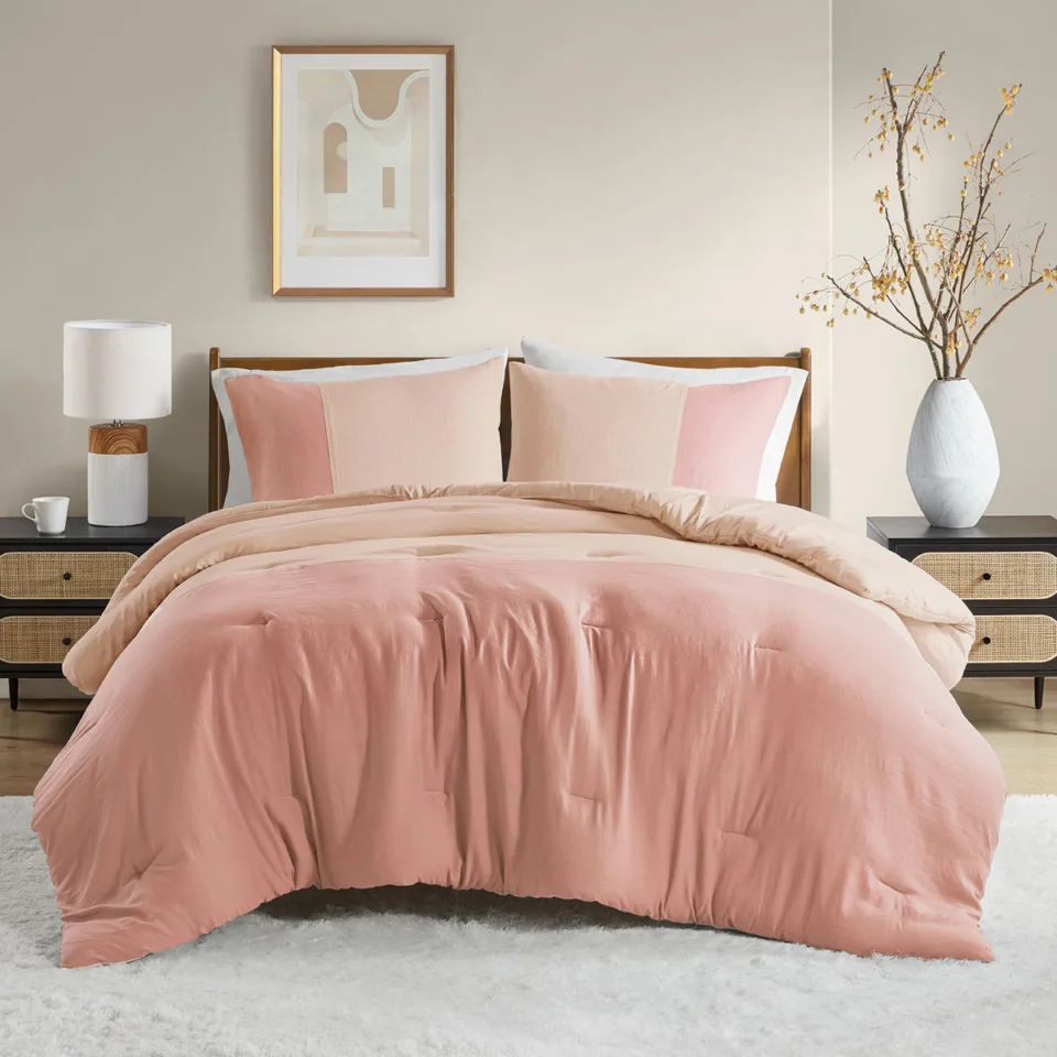 Pink Soft Washed King Comforter Set