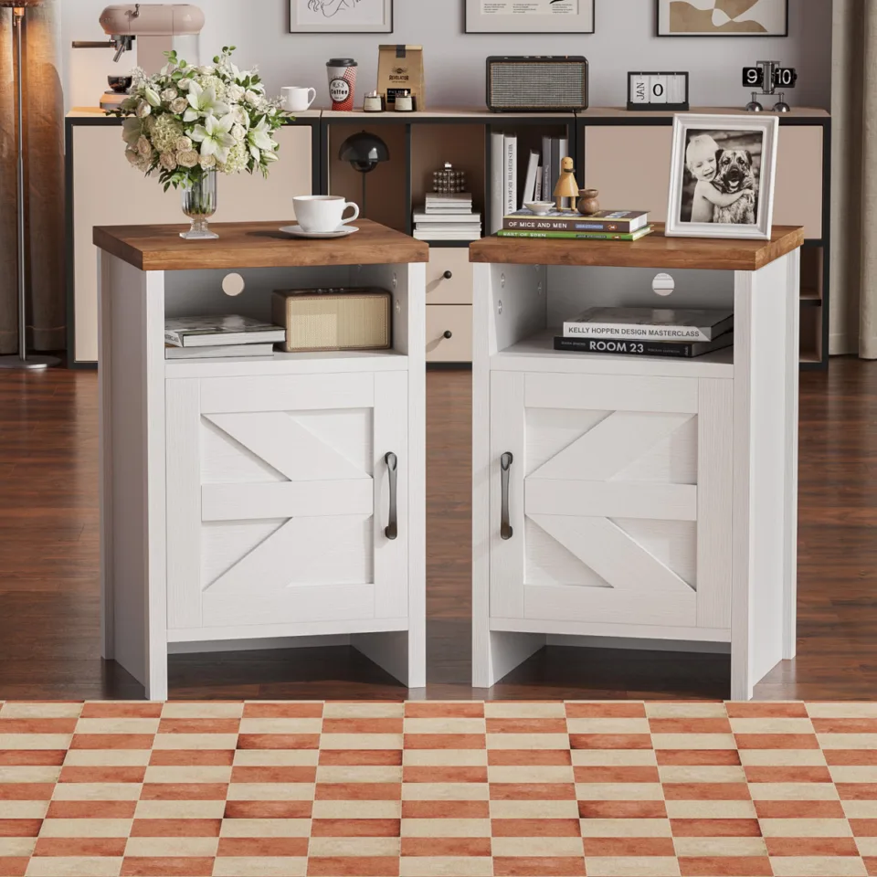 Nightstand Set with Storage Cabinets
