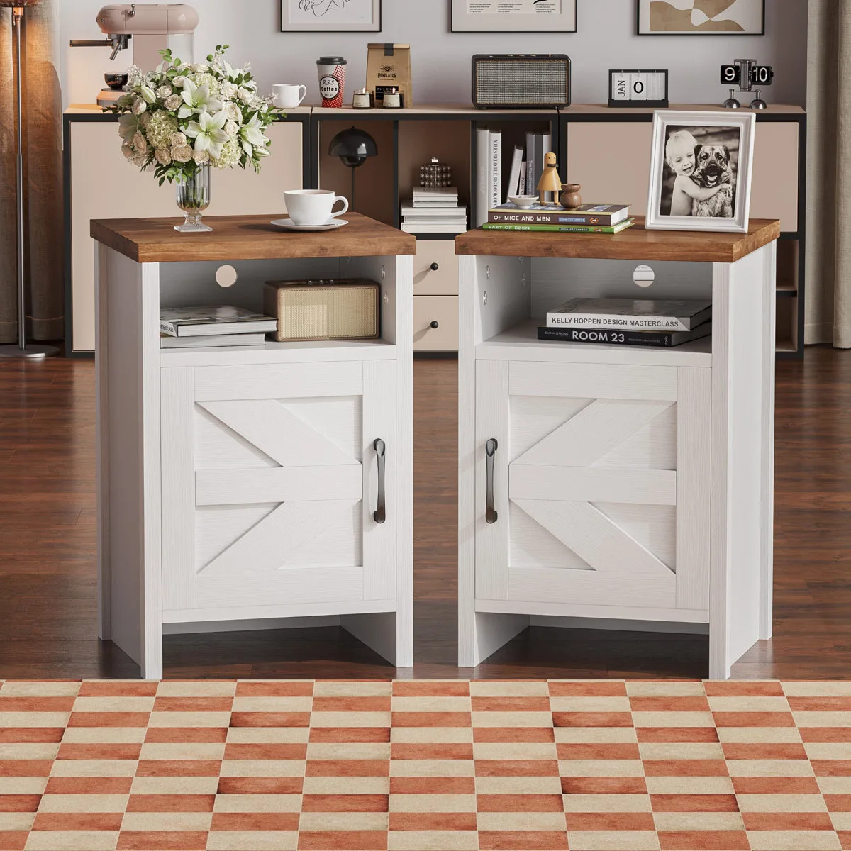 Nightstand Set with Storage Cabinets