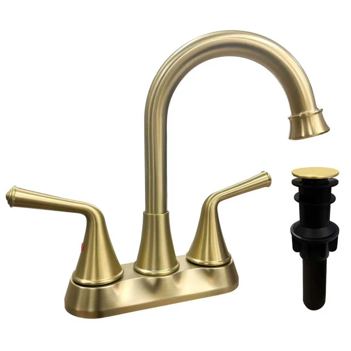 Double-handle bathroom sink faucet