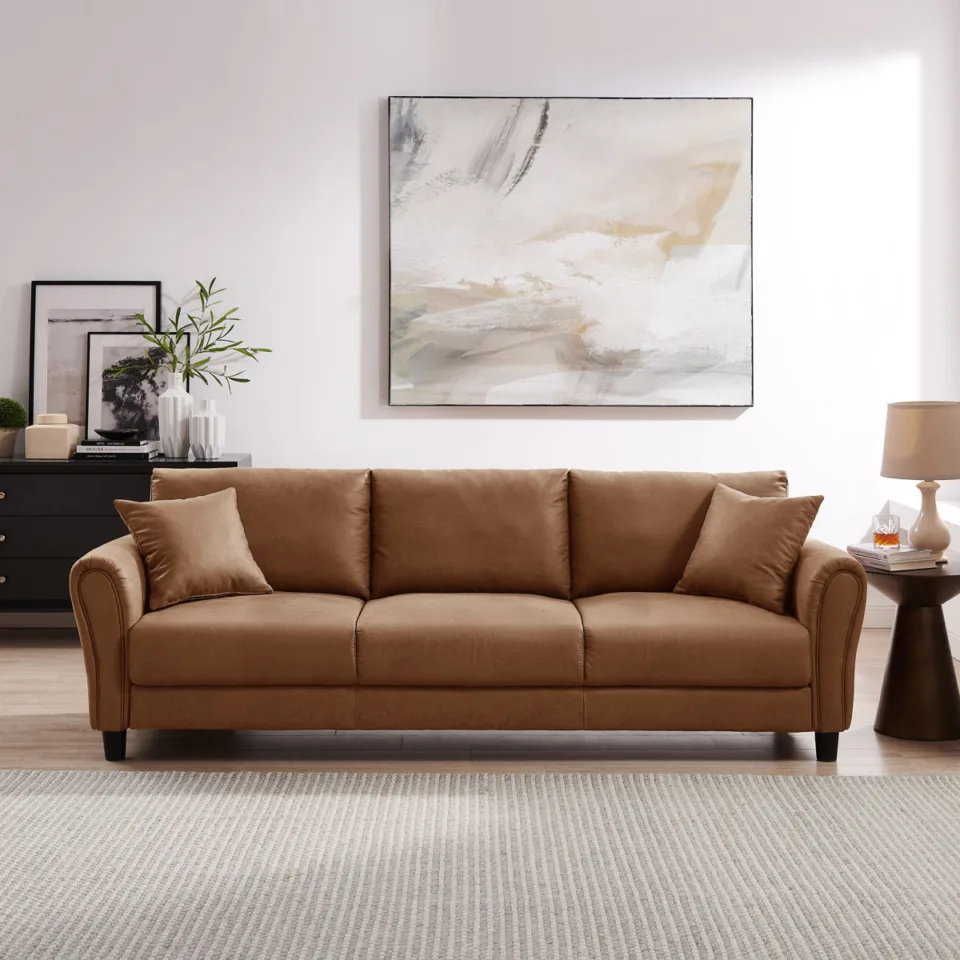 Faux Leather Sofa