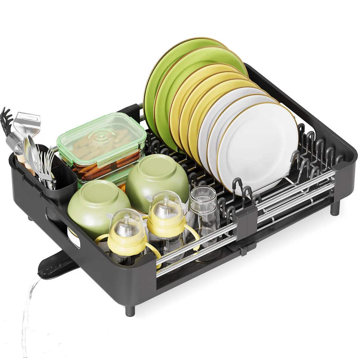 Adjustable Stainless Steel Kitchen Dish Rack