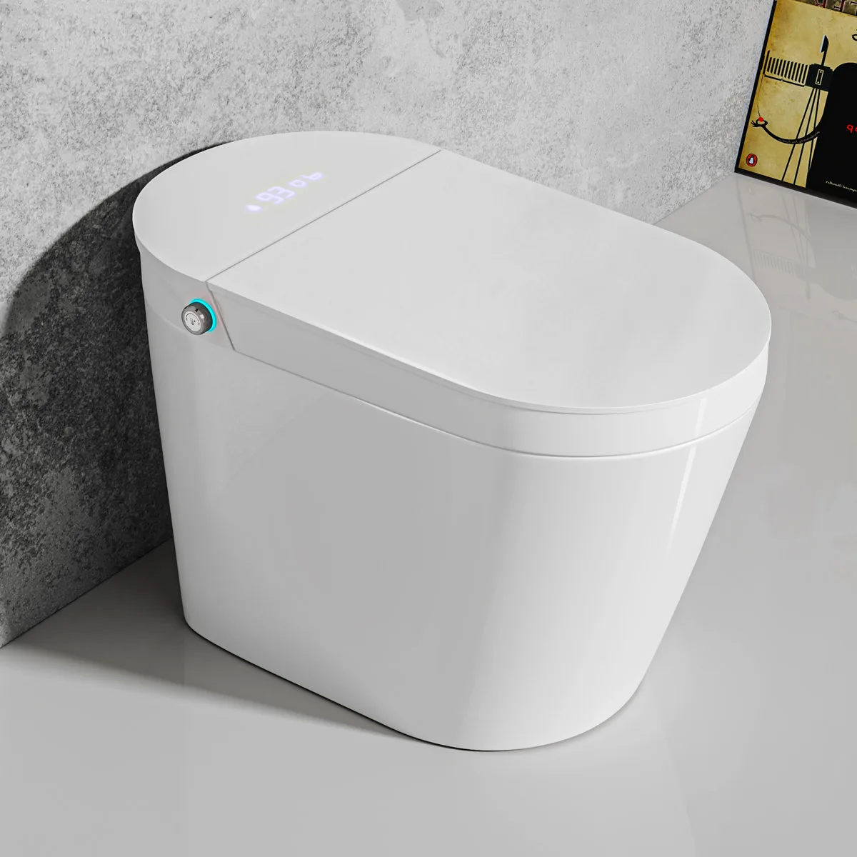 Elongated Smart Bidet Toilet with Heated Seat