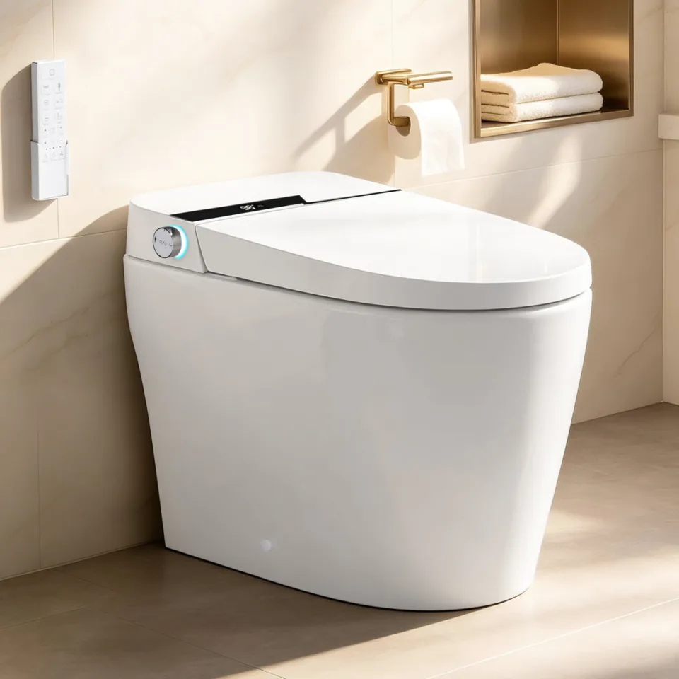 Elongated Tankless Smart Toilet with Bidet
