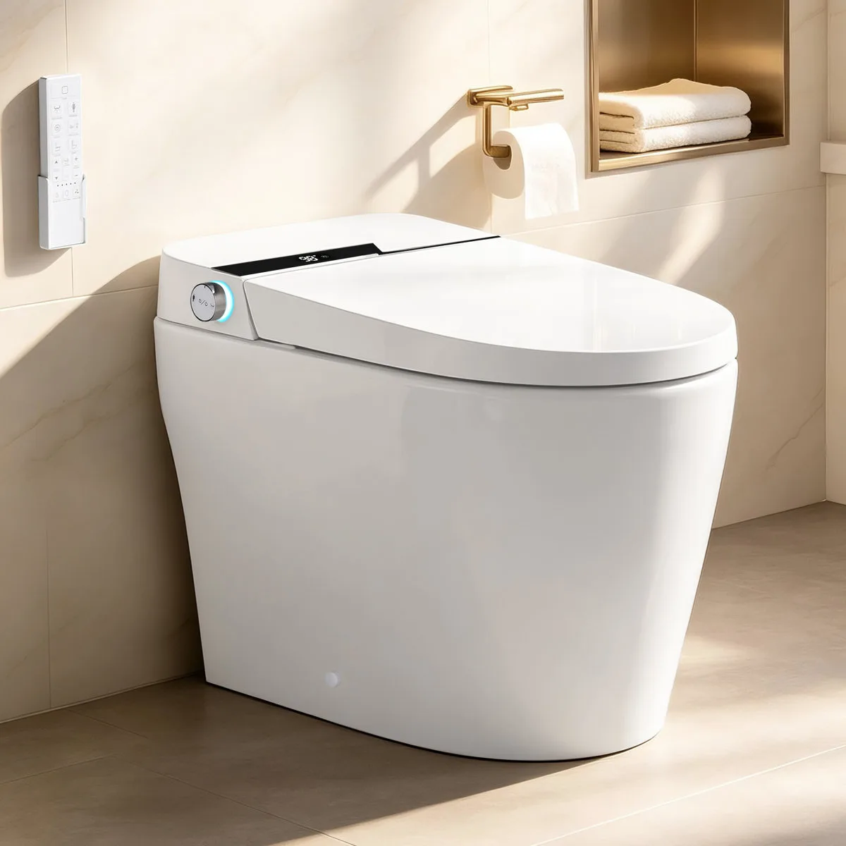Elongated Tankless Smart Toilet with Bidet