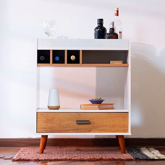 Modern Bar Cabinet with Wine Rack