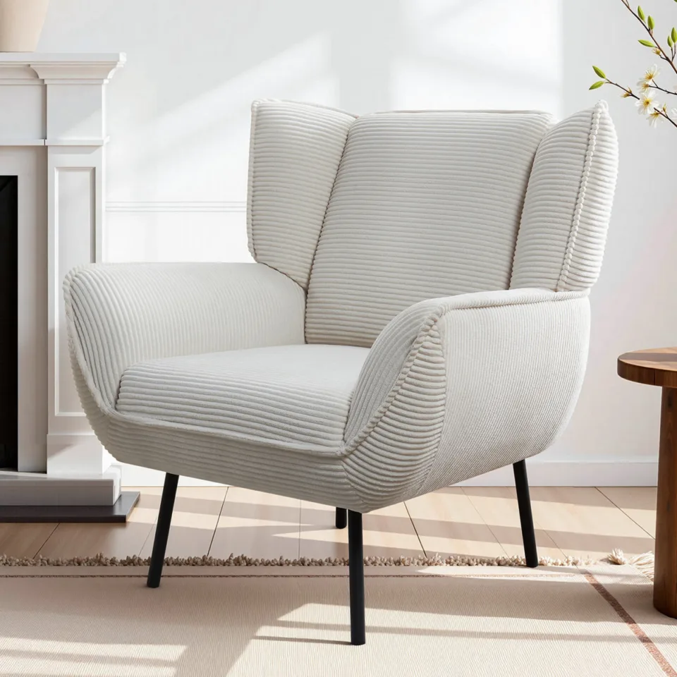 Modern Upholstered Wingback Accent Chair
