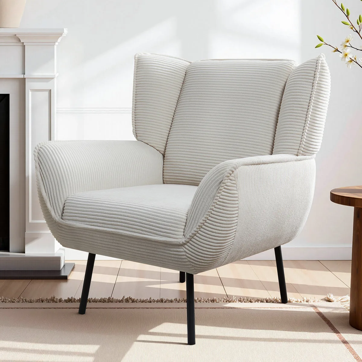 Modern Upholstered Wingback Accent Chair