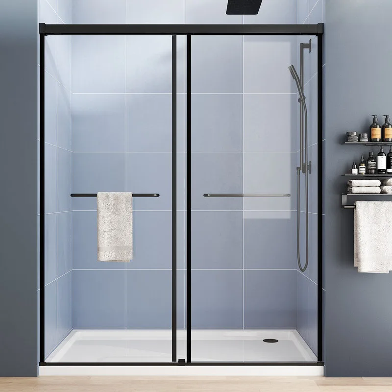 Semi-Frameless Sliding Tempered Glass Shower Door