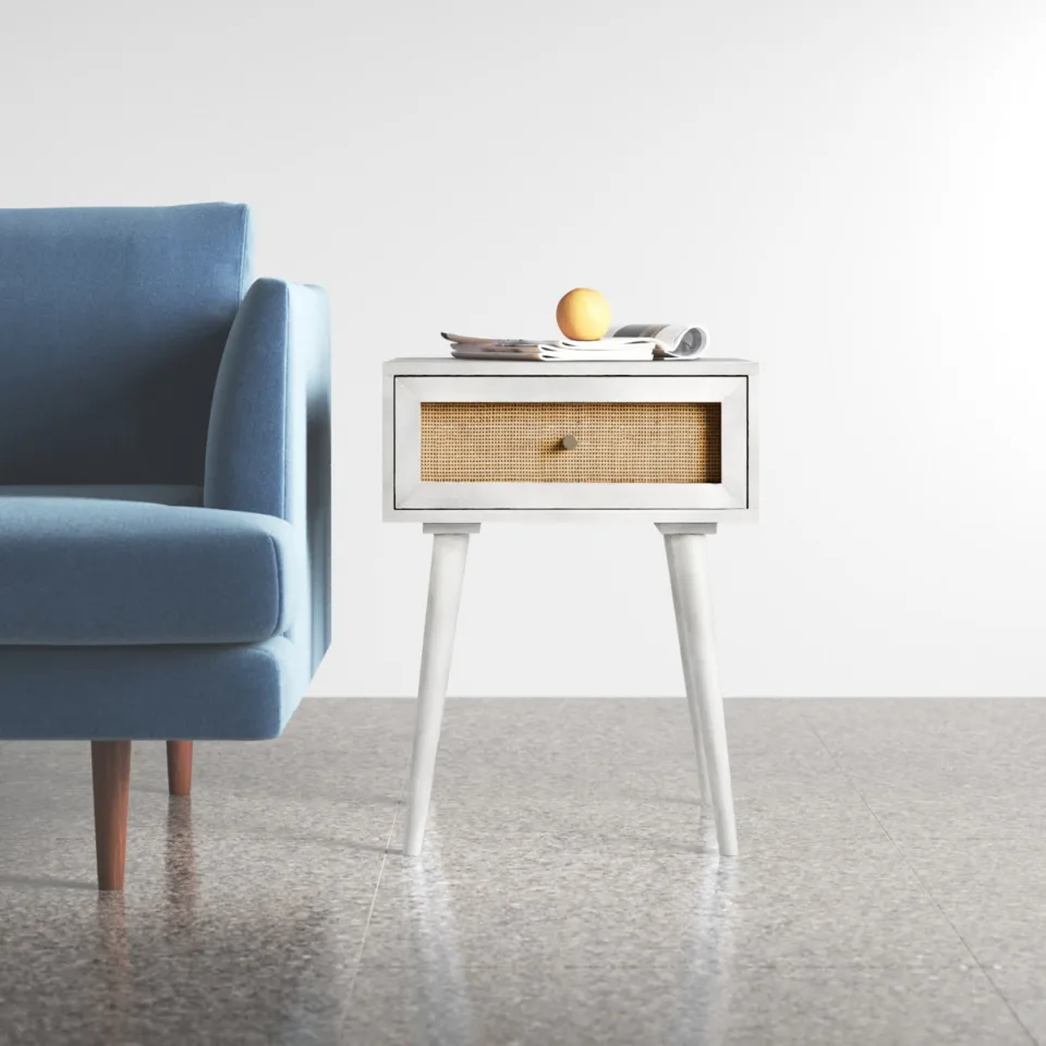 Solid Wood End Table with Storage