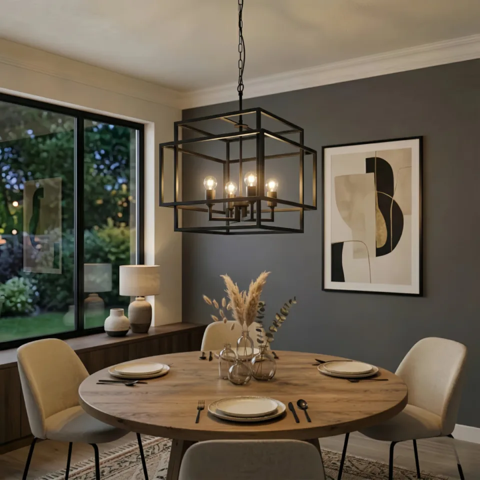 Dimmable Modern Kitchen Island Square Chandelier
