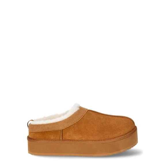 Women’s Ultra Short Faux Suede Platform Clog Slippers
