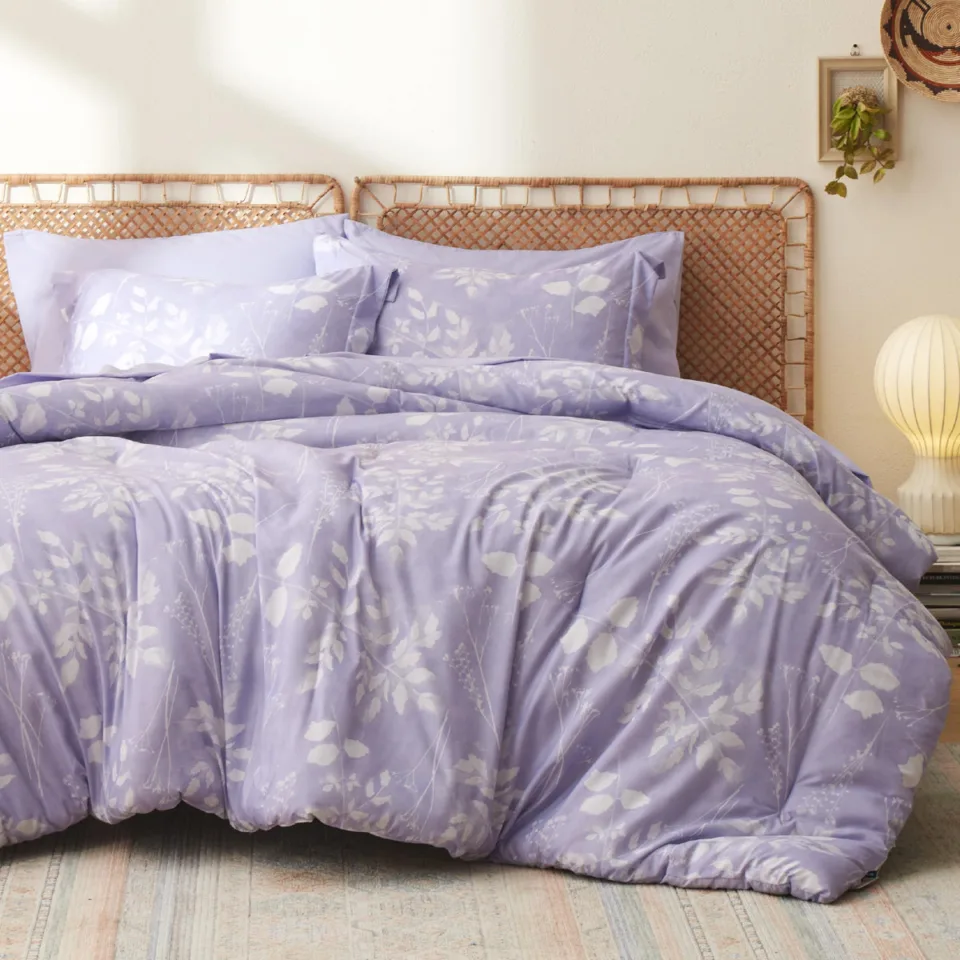 6-pc Floral & Plant Pattern Printed with Comforters, Sheets, Pillowcases & Shams