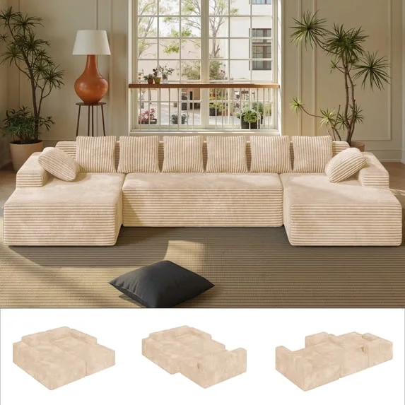 Modular U-Shaped Sectional Sofa