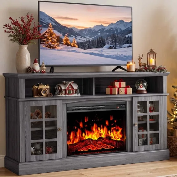Electric Fireplace TV Stand for 75″ TV