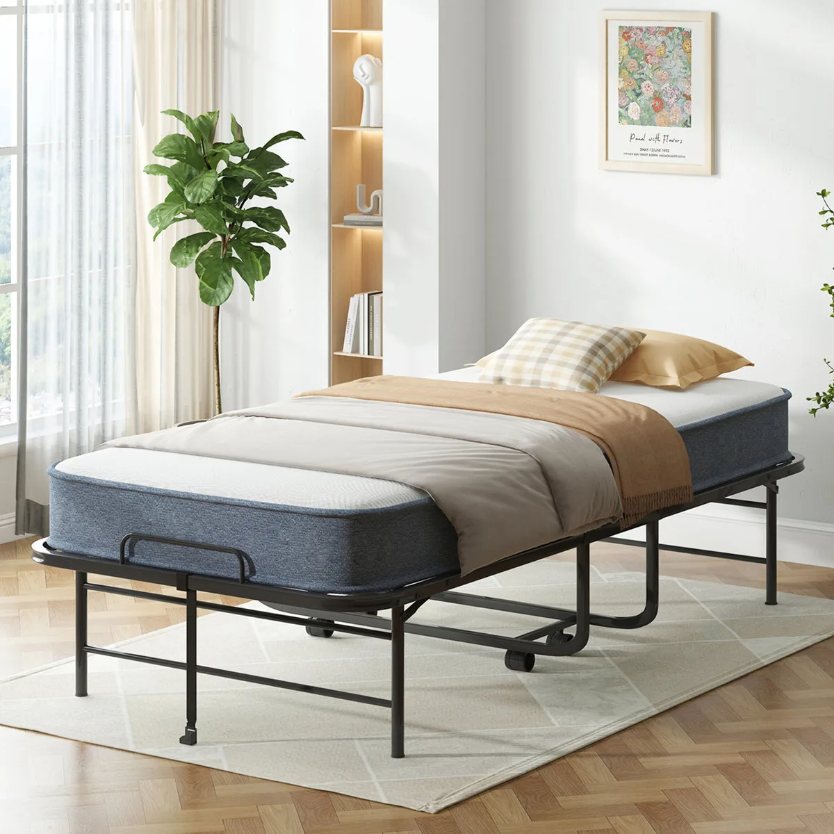 Folding Guest Bed with 5″ Memory Foam Mattress