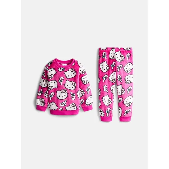 Toddler Girls Crewneck Sweatshirt and Jogger Pants Set