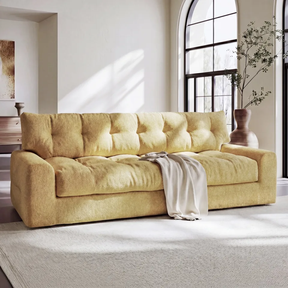 Modern Sparkly Chenille 3-Seater Sofa