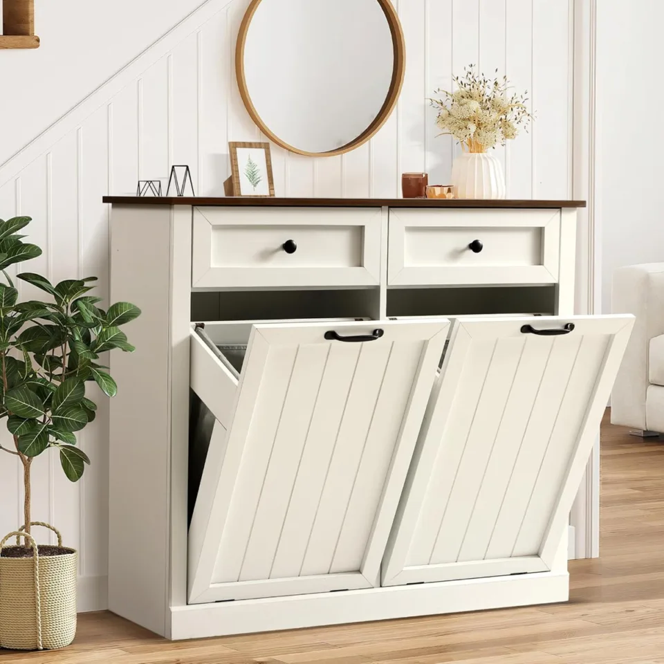 Tilt Out Laundry Hamper Cabinet
