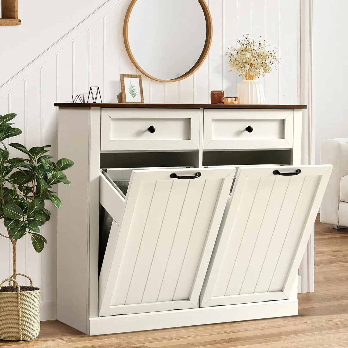 Tilt Out Laundry Hamper Cabinet